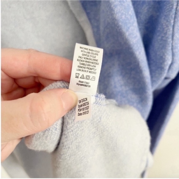 Koolaburra by Ugg Textured Slub Cardigan blue periwinkle French terry open - Picture 7 of 8